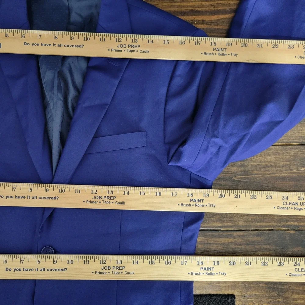 Mantoni Mens Sport Coat Blazer Two Button Nopleat Blue Twill Super Fine Wool 40R